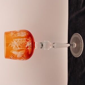 Elegant Orange Crystal Wine Glass Goblet By Hortensja (Hortensia)